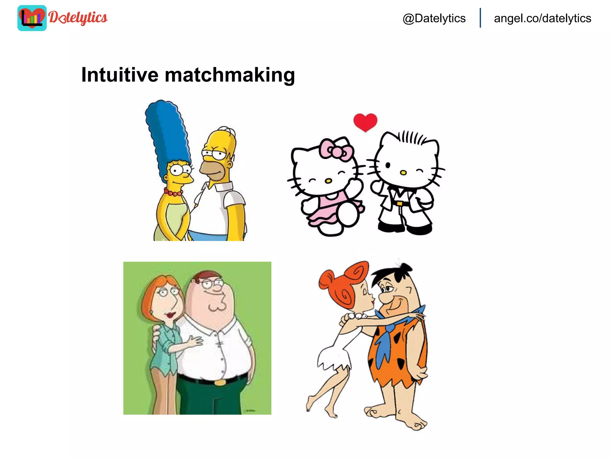 @Datelytics

angel.co/datelytics

Business Model: Freemium
Reason:
To attract users in order to create
brand advocates, retain active users
and word-of-mouth marketing for an
all encompassing growth hack plan

 