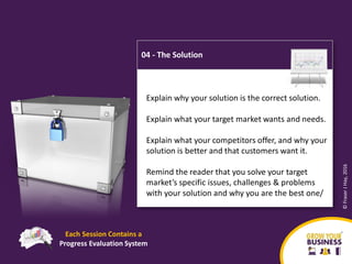 04 - The Solution
©FraserJHay,2016
Explain why your solution is the correct solution.
Explain what your target market want...