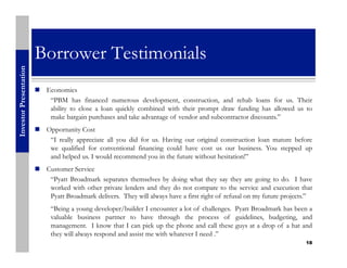 Pyatt Broadmark Pyatt Broadmark Investor Presentation Fund I | PDF