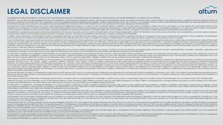 THIS PRESENTATION IS BEING PROVIDED TO YOU SOLELY FOR YOUR INFORMATION AND MAY NOT BE REPRODUCED OR PUBLISHED (IN WHOLE OR...