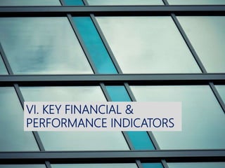 VI. KEY FINANCIAL &
PERFORMANCE INDICATORS
 