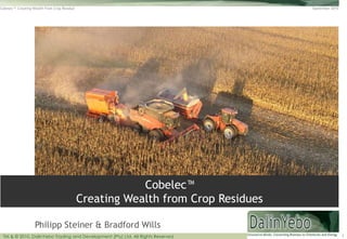 Cobelec™: Creating Wealth From Crop Residue                                                                                                 September 2010




                                                          Cobelec™
                                              Creating Wealth from Crop Residues

                    Philipp Steiner & Bradford Wills
 TM & © 2010, DalinYebo Trading and Development (Pty) Ltd, All Rights Reserved © 2010, DalinYebo Trading and Development (Pty) Ltd, All Rights Reserved
                                                                           TM &                                                                              1
 