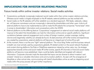 Investor Relations 2 0 -  Global Benchmark Study 2012 - University of Leipzig