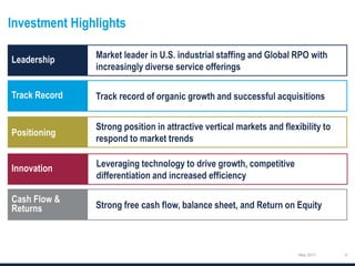 Investment Highlights
 