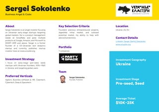 Contact Details
Linkedin: Sergei (Serhii) Sokolenko
www.ucluster.org
Team
Sergei Sokolenko
Founder, Publisher
Key Selectio...