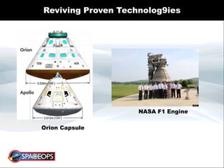 Reviving Proven Technolog9ies
NASA F1 Engine
Orion Capsule
 