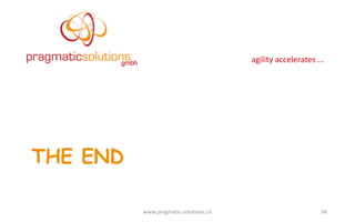 agility	
  accelerates	
  ...
THE END
www.pragmatic-­‐solutions.ch 54
 