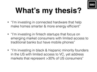 Investment Thesis Fundamentals (April 2016)