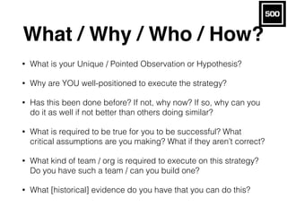 Investment Thesis Fundamentals (April 2016)