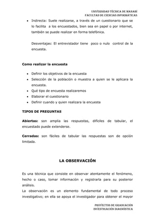 Investigación diagnostica