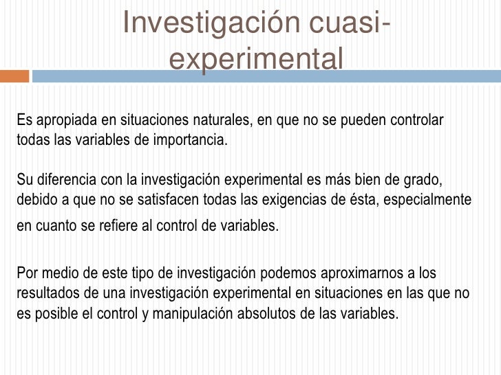 Inv experimental y cuasi
