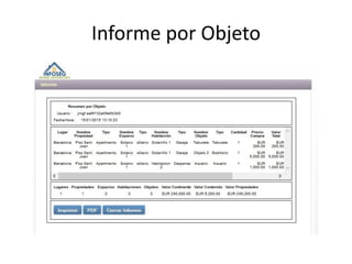 Informe por Objeto
 