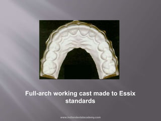 Full-arch working cast made to Essix
standards
www.indiandentalacademy.com
 