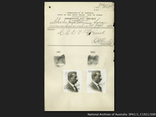 National Archives of Australia: SP42/1, C1921/500
 
