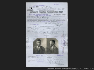 National Archives of Australia: ST84/1, 1931/490/21-30
 