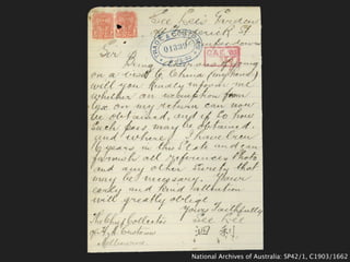 National Archives of Australia: SP42/1, C1903/1662
 