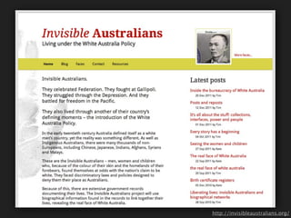 http://invisibleaustralians.org/
 