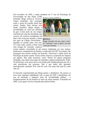 Invisibilidade social texto | DOC