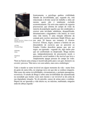 Invisibilidade social texto | DOC