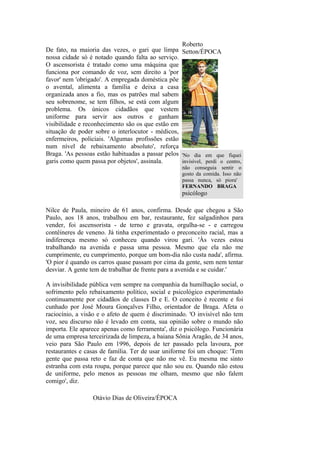 Invisibilidade social texto | DOC