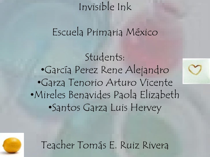 invisible ink science project science projects ppt