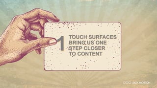 TOUCH SURFACES
BRING US ONE
STEP CLOSER
TO CONTENT
1
 