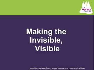 Making the  Invisible,  Visible 