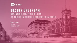 Design upstream
Advancing strategic design
to thrive in complex connected markets
Chris avore
@erova
@invisionapp
 