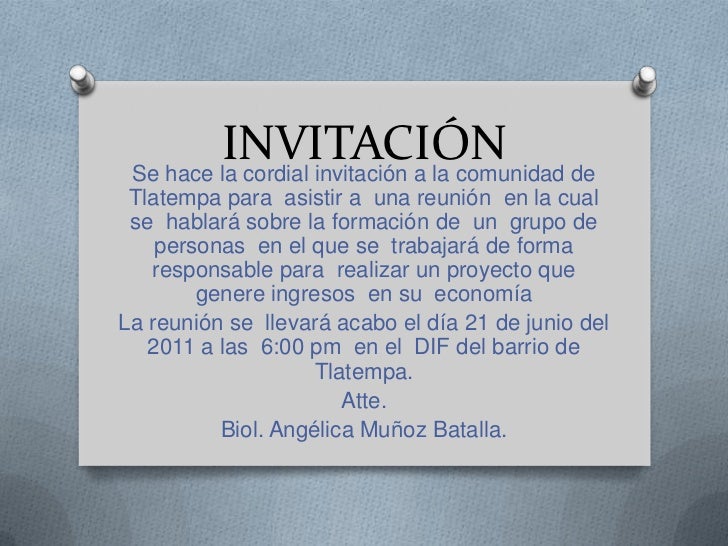 Invitación Invitación