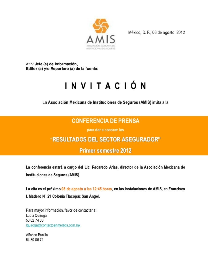 Invitación Conferencia de Prensa AMIS