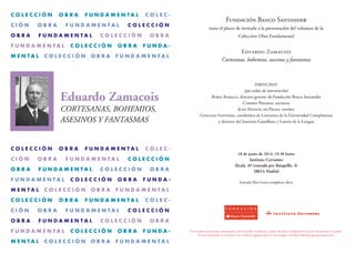 Invitación a la presentación de 'Cortesanas, bohemios, asesinos y fantasmas' de Eduardo Zamacois