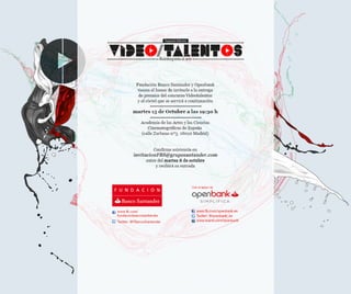 Invitación a la Gala de Entrega de Videotalentos 2013