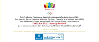 Invitación: "2020 for 2020_ Startup Madrid"