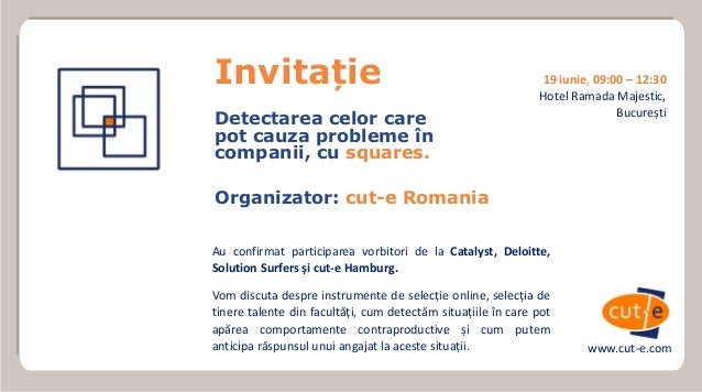 Invitatie Cut E Romania