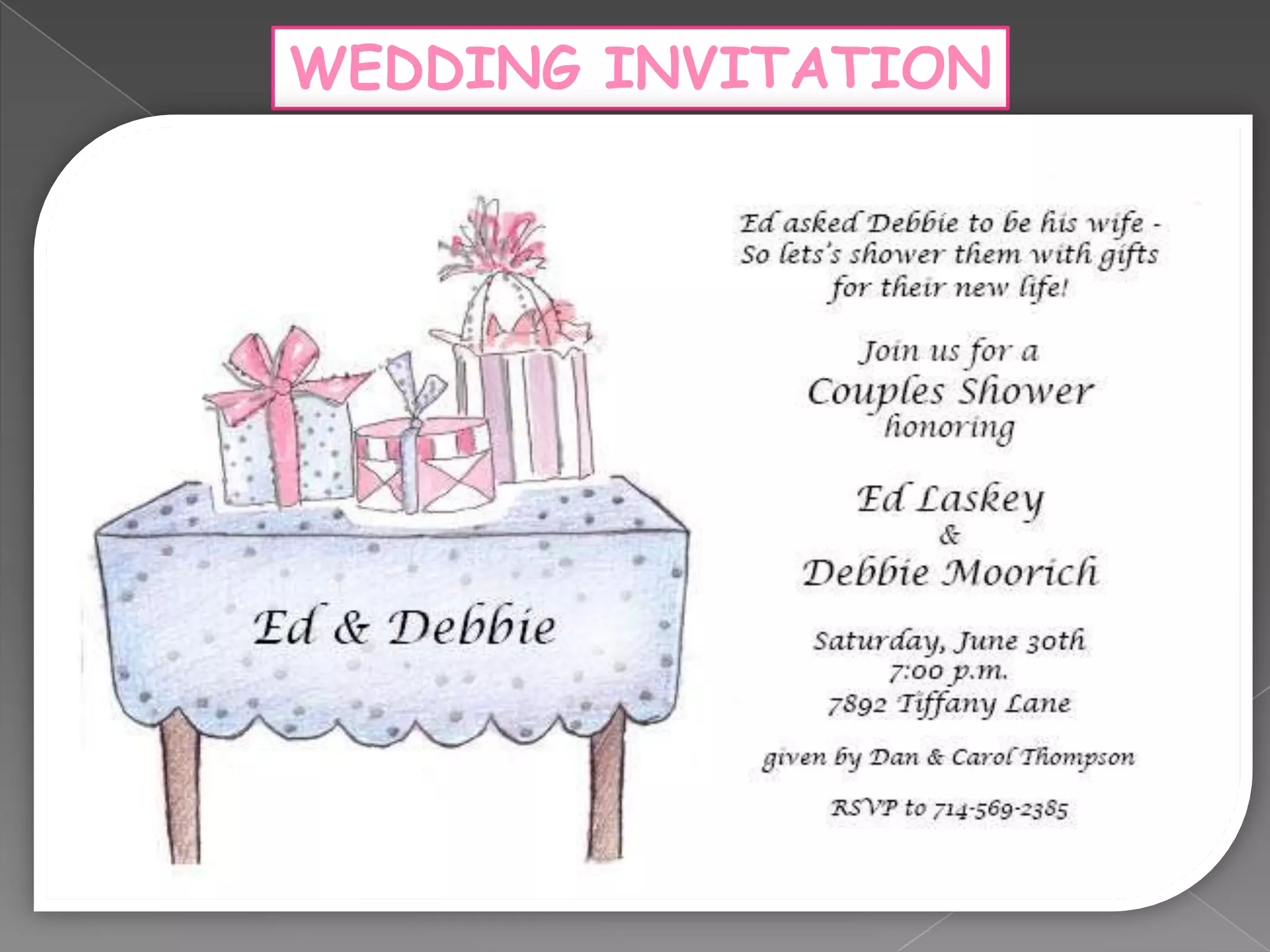 WEDDING INVITATION
 