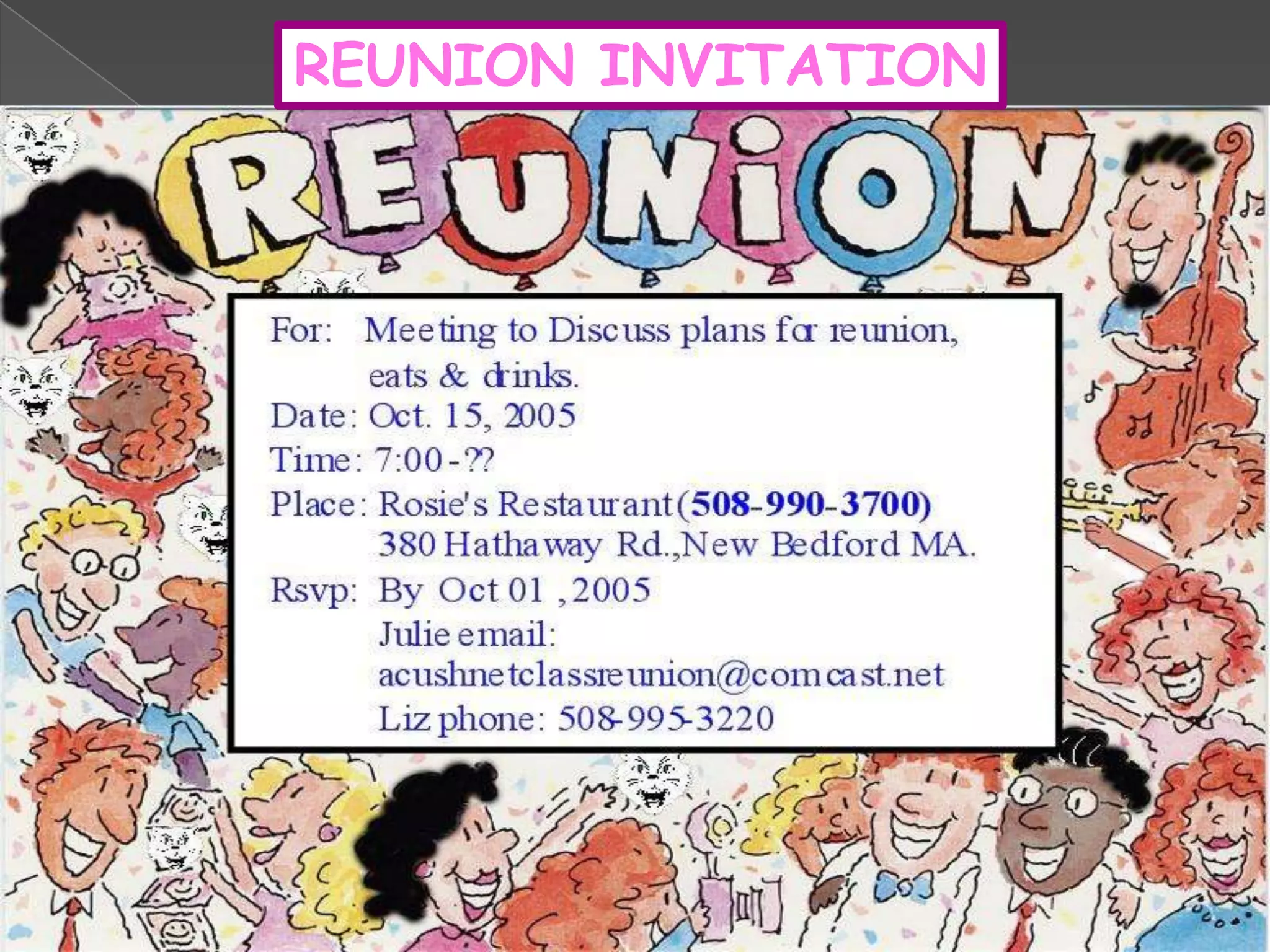 REUNION INVITATION
 