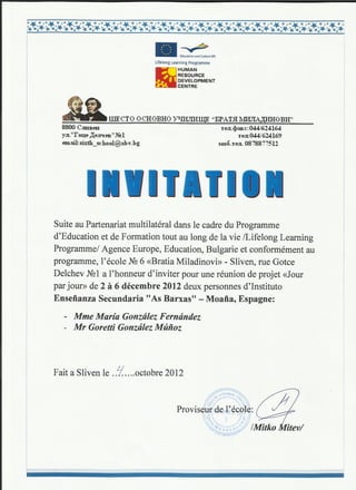 Invitation Bulgarie