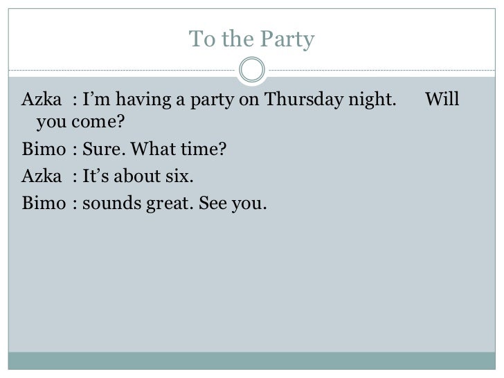 Invitation expression