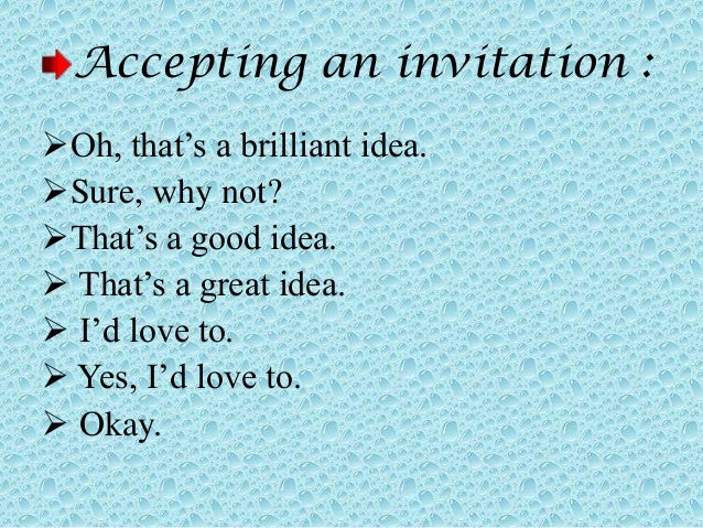 Invitation expression