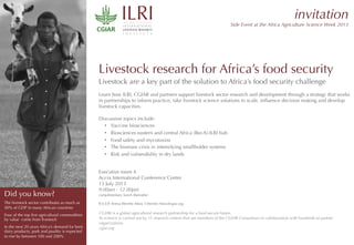 Livestock research for Africa’s food security
Livestock are a key part of the solution to Africa’s food security challenge...