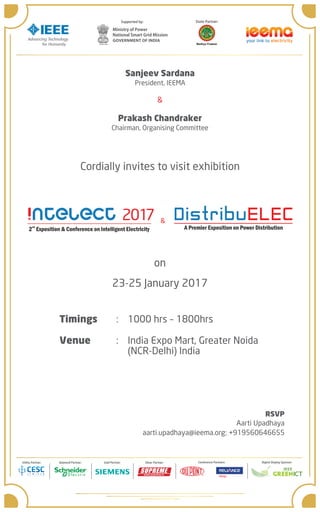 Invitation intelect2017&amp; distribu elec - noida