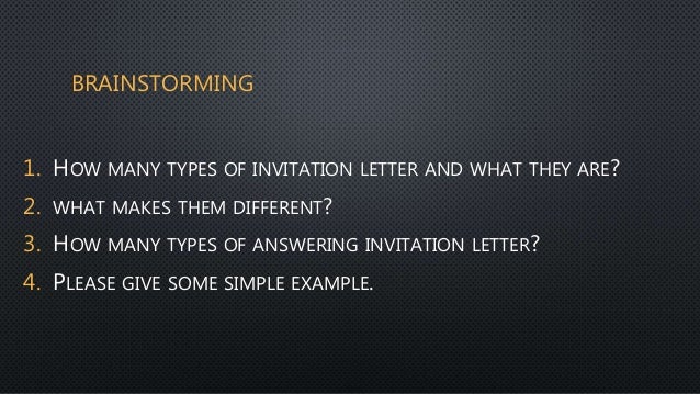 Invitation letter (part 2)