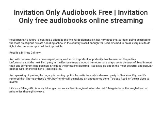 invitation only audiobook free invitation only free audiobooks onli
