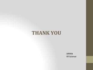 THANK YOU
ARYAN
Xll Science
 