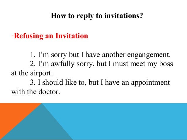 Invitations and Replies to Invitations