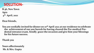 Invitation writing