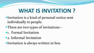 Invitation writing