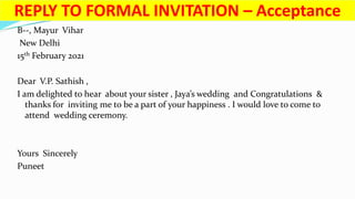 Invitation writing