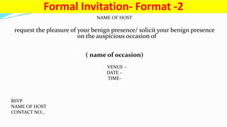 Invitation writing