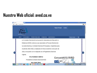 Nuestra Web oficial: aved.co.ve
 